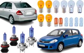 Lampadas farol milha lanterna giro nissan tiida 2008 a 2013