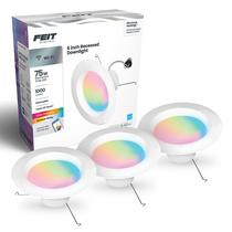 Lâmpadas Feit Electric Smart embutidas de 6 polegadas que mudam de cor, pacote com 3 Lâmpadas Feit Electric Smart embutidas de 6 polegadas que mudam de cor, pacote com 3
