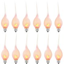 Lâmpadas Flicker Flame Candle Doratale 1W 120V E12, pacote com 12