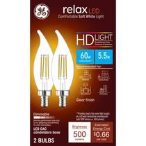 Lâmpadas GE Lighting Soft White Relax HD 60W (pacote com 2)