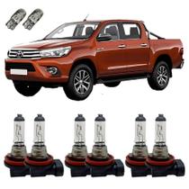 Lâmpadas Halógenas Alto Baixo Milha 3200K Toyota Hilux + T10
