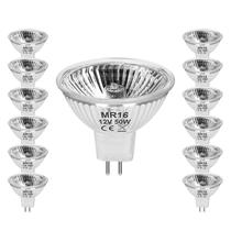 Lâmpadas halógenas Jaenmsa 50W 12V MR16 GU5.3 reguláveis, pacote com 12 Lâmpadas halógenas Jaenmsa 50W 12V MR16 GU5.3 reguláveis, pacote com 12