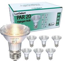 Lâmpadas halógenas LuxGallerri PAR20 39W 120V, pacote com 6 Lâmpadas halógenas LuxGallerri PAR20 39W 120V, pacote com 6