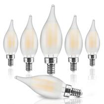 Lâmpadas Hizashi Frosted Candelabra 60W LED reguláveis, pacote com 6 Lâmpadas Hizashi Frosted Candelabra 60W LED reguláveis, pacote com 6
