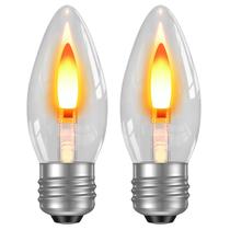 Lâmpadas Hompavo LED Flame Flickering Fire Effect E26, pacote com 2 Lâmpadas Hompavo LED Flame Flickering Fire Effect E26, pacote com 2