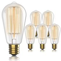 Lâmpadas incandescentes HUDSON BULB CO. 60W E26/E27 2100K, pacote com 6 Lâmpadas incandescentes HUDSON BULB CO. 60W E26/E27 2100K, pacote com 6