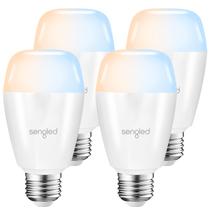 Lâmpadas inteligentes Sengled ajustáveis brancas 2700K-6500K A19 E26, pacote com 4 Lâmpadas inteligentes Sengled ajustáveis brancas 2700K-6500K A19 E26, pacote com 4