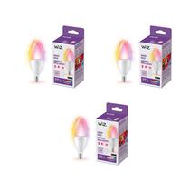 Lâmpadas inteligentes WiZ Connected B12 LED 40W E12, pacote com 3 Lâmpadas inteligentes WiZ Connected B12 LED 40W E12, pacote com 3