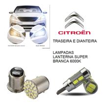Lampadas lanternas citroen c3 2002 a 2015 super branca