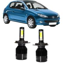Lampadas led 6000k 7800 lumens peugeot 206 farol simples