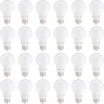 Lâmpadas LED Amazon Basics A19 9W (60W) brancas quentes, pacote com 24