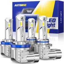 Lâmpadas LED AUTOONE H11/H9/H8/9005/HB3 6000K - Kit com 4 Unidades - Branco Puro