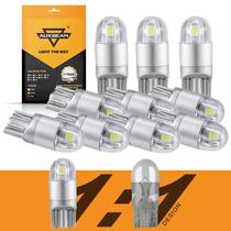 Lâmpadas LED Auxbeam 194 T10 W5W 2825 6000K brancas, pacote com 10 Lâmpadas LED Auxbeam 194 T10 W5W 2825 6000K brancas, pacote com 10