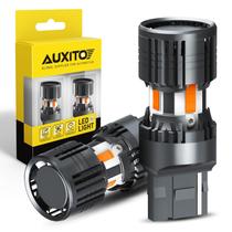Lâmpadas LED AUXITO 2024 CANBUS 7440 Amarelo Âmbar de 4000 lm, pacote com 2