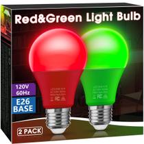 Lâmpadas LED Briignite Red Green A19 E26 9W (pacote com 2)