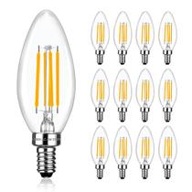 Lâmpadas LED Brtstiun E12 4W reguláveis 2700K, branco quente, pacote com 12