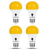 Lâmpadas LED Bug 6W Dusk to Dawn A19 Yellow E26 500lm, pacote com 4 Lâmpadas LED Bug 6W Dusk to Dawn A19 Yellow E26 500lm, pacote com 4