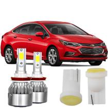 Lâmpadas Led Cruze 2017-2019 Farol Milha 6000k + Pingo T10
