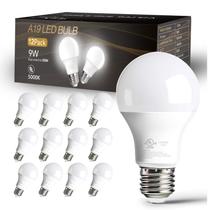 Lâmpadas LED Dalattin A19 9W 5000K Daylight White E26 120V, pacote com 12