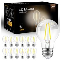 Lâmpadas LED dalattin A19 Vintage Edison 8W 5000K 800lm E26, pacote com 12