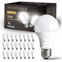 Lâmpadas LED dalattin Daylight White 5000K 9W 800lm E26, pacote com 24