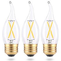 Lâmpadas LED de candelabro EQ Lighting Dimmable E26 2W 3000K, pacote com 3