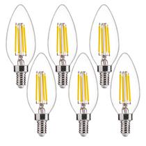 Lâmpadas LED de candelabro FLSNT 4,5 W 500 LM 5000 K E12 reguláveis, pacote com 6