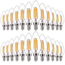 Lâmpadas LED de candelabro FLSNT 4W (equivalente a 40W) E12 2700K, pacote com 24