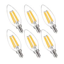 Lâmpadas LED de candelabro FLSNT 5,5 W 3500K reguláveis B11 E12, pacote com 6
