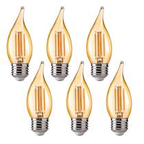 Lâmpadas LED de candelabro FLSNT CA11 E26 4W 2200K brancas quentes, pacote com 6