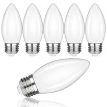 Lâmpadas LED de candelabro FUTIME B11 E26 5W 5000K reguláveis, pacote com 6 Lâmpadas LED de candelabro FUTIME B11 E26 5W 5000K reguláveis, pacote com 6