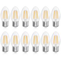 Lâmpadas LED de candelabro GVVoohome E26 Base 6W 2700K, pacote com 12 Lâmpadas LED de candelabro GVVoohome E26 Base 6W 2700K, pacote com 12