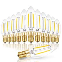 Lâmpadas LED de candelabro Hizashi 2W 200LM 5000K E12 reguláveis, pacote com 12