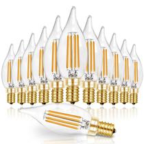 Lâmpadas LED de candelabro Hizashi 6W 550LM 2700K E12, pacote com 12 Lâmpadas LED de candelabro Hizashi 6W 550LM 2700K E12, pacote com 12