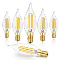 Lâmpadas LED de candelabro Hizashi 6W 550LM 5000K E12 reguláveis, pacote com 6