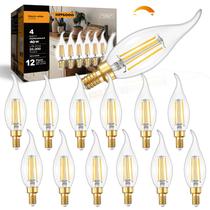 Lâmpadas LED de candelabro IINVGOOD reguláveis 4W 460lm E12 2700K 12 Pk