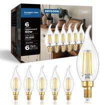 Lâmpadas LED de candelabro IINVGOOD reguláveis 6W 700LM 5000K, pacote com 6 Lâmpadas LED de candelabro IINVGOOD reguláveis 6W 700LM 5000K, pacote com 6