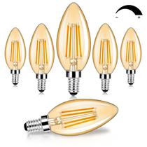 Lâmpadas LED de candelabro, pacote com 6 W, 600 lm, 2200 K, E12, reguláveis Lâmpadas LED de candelabro, pacote com 6 W, 600 lm, 2200 K, E12, reguláveis