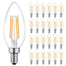 Lâmpadas LED de candelabro QQLXST, pacote com 24 unidades, 6W 2700K, 600lm, E12, reguláveis