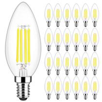 Lâmpadas LED de candelabro QQLXST reguláveis E12 6W 5000K 600lm 24pk
