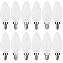 Lâmpadas LED de candelabro SHUWDKAR Frosted E12 2W (equivalente a 25W), pacote com 12 Lâmpadas LED de candelabro SHUWDKAR Frosted E12 2W (equivalente a 25W), pacote com 12