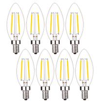 Lâmpadas LED de candelabro Sunaiony B11 2W 2700K E12 reguláveis, pacote com 8 Lâmpadas LED de candelabro Sunaiony B11 2W 2700K E12 reguláveis, pacote com 8
