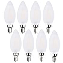 Lâmpadas LED de candelabro Sunaiony Torpedo Frosted E12 6W 3000K Lâmpadas LED de candelabro Sunaiony Torpedo Frosted E12 6W 3000K