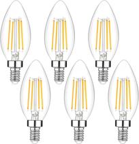 Lâmpadas LED de candelabro Yochoice 4W 2700K 450lm E12, pacote com 6 Lâmpadas LED de candelabro Yochoice 4W 2700K 450lm E12, pacote com 6