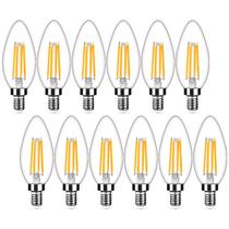 Lâmpadas LED de candelabro Yochoice 4W 2700K brancas quentes (pacote com 12) Lâmpadas LED de candelabro Yochoice 4W 2700K brancas quentes (pacote com 12)