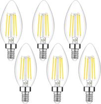 Lâmpadas LED de candelabro Yochoice 4W 5000K reguláveis E12, pacote com 6 Lâmpadas LED de candelabro Yochoice 4W 5000K reguláveis E12, pacote com 6