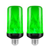 Lâmpadas LED de chama Bitrue Green Flame Effect E26, pacote com 2