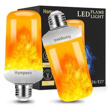 Lâmpadas LED de chama Hompavo atualizadas, 4 modos, brancas, pacote com 2 Lâmpadas LED de chama Hompavo atualizadas, 4 modos, brancas, pacote com 2