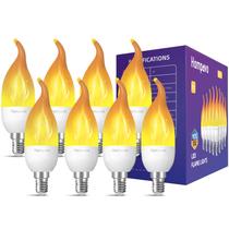Lâmpadas LED de chama Hompavo atualizadas de 3 modos E12, pacote com 8 Lâmpadas LED de chama Hompavo atualizadas de 3 modos E12, pacote com 8