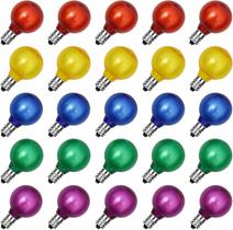 Lâmpadas LED de corda GOOTHY G40 Frosted Multicolor, pacote com 25